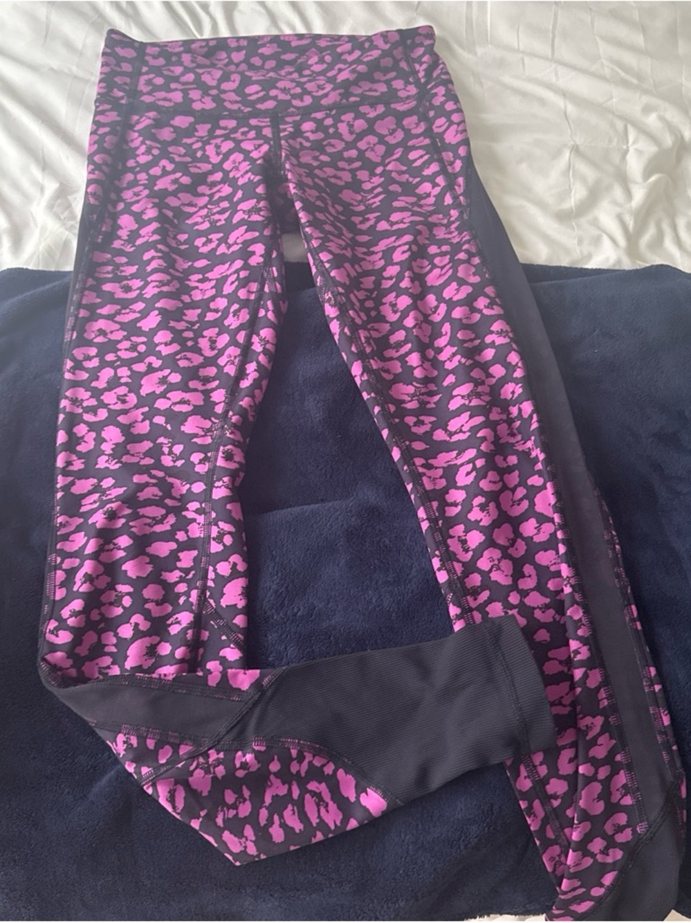 lululemon athletica Black and Pink Leopard Print Leggings